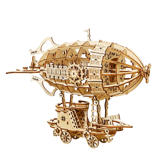 The Mechanical Airship - Wooden Model Kit - Detailed Craftsmanship and Wooden Mechanical Parts