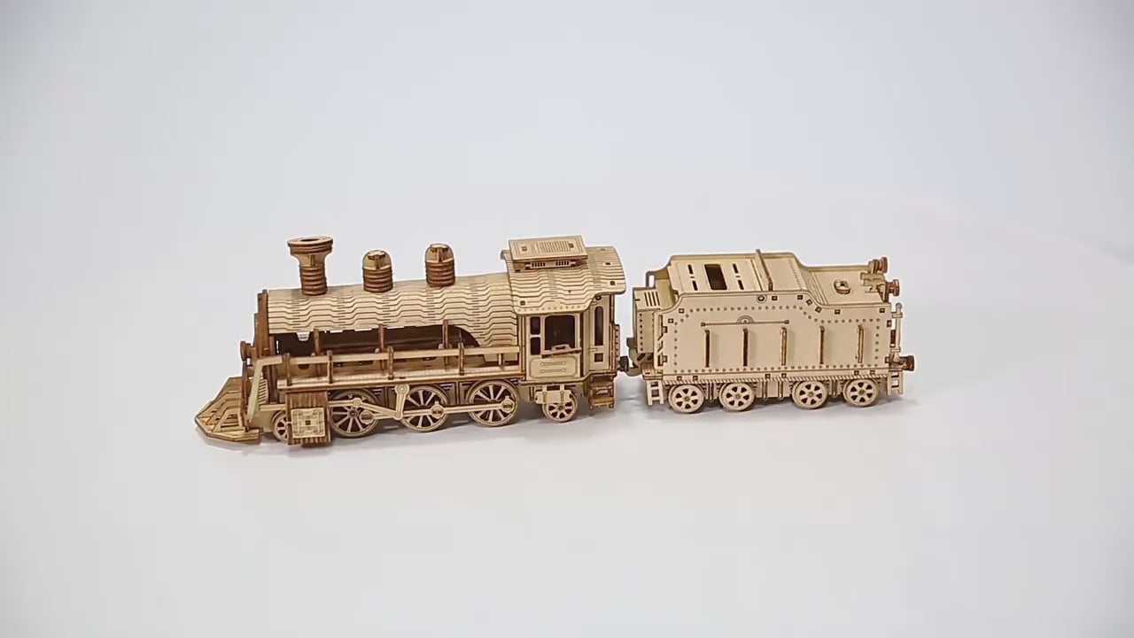 The Vintage Locomotive - Wooden Model Kit product video 6